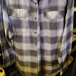 Columbia Black and Gray Plaid Shirt